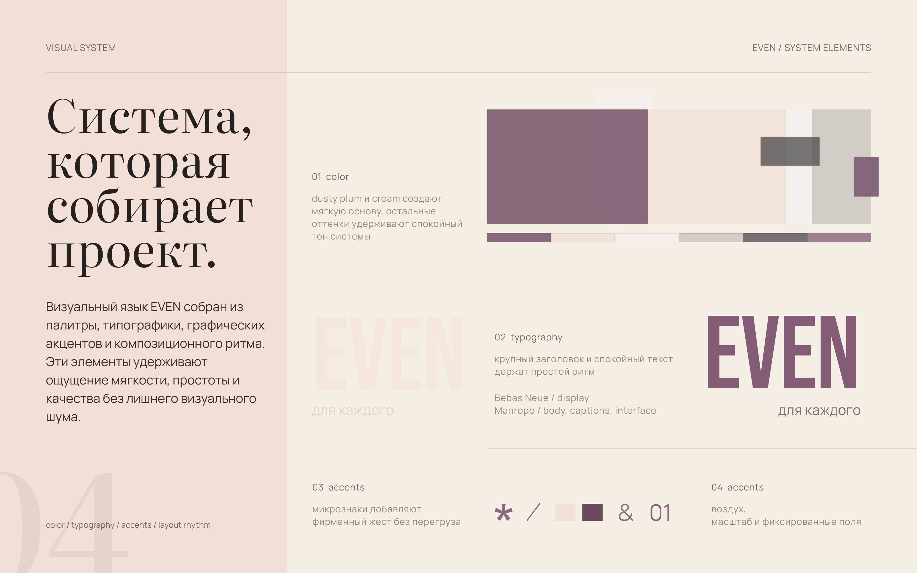Элементы визуальной системы EVEN